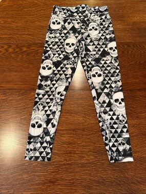 NOBO Black and White Skull high rise Leggings juniors large nwt
